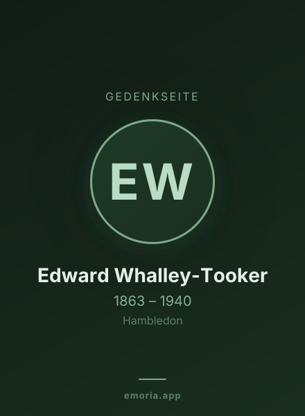 Gedenkportrait von Edward Whalley-Tooker