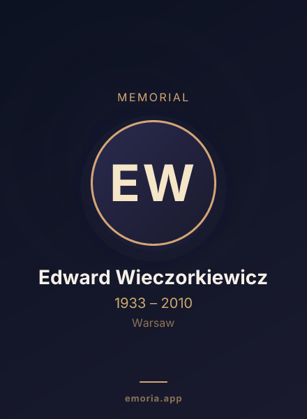 Memorial portrait of Edward Wieczorkiewicz