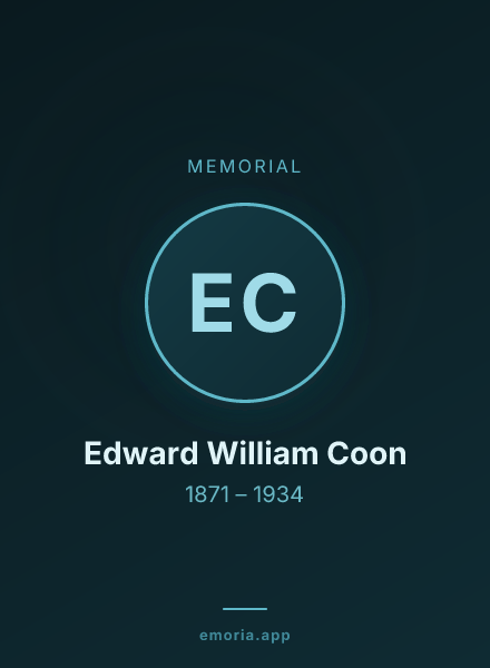 Memorial portrait of Edward William Coon