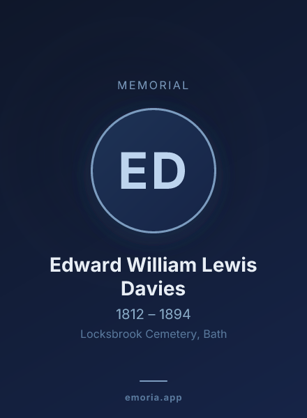 Memorial portrait of Edward William Lewis Davies