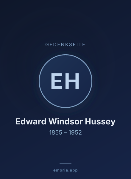 Gedenkportrait von Edward Windsor Hussey