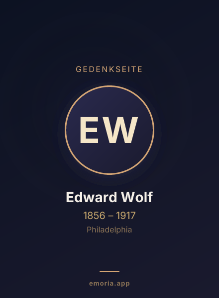 Gedenkportrait von Edward Wolf