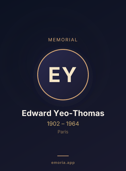 Memorial portrait of Edward Yeo-Thomas