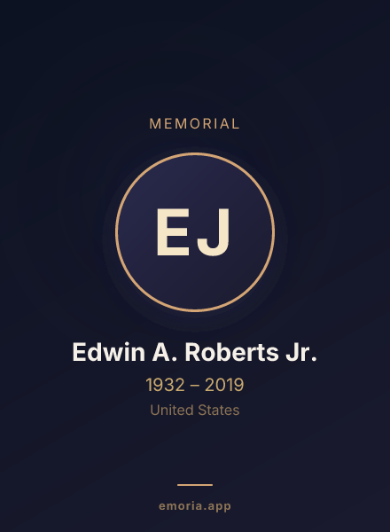 Memorial portrait of Edwin A. Roberts Jr.