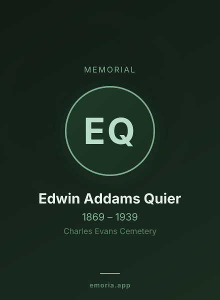Memorial portrait of Edwin Addams Quier