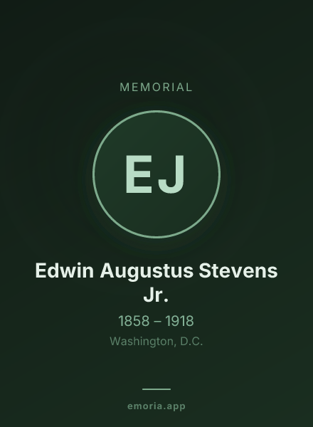 Memorial portrait of Edwin Augustus Stevens Jr.