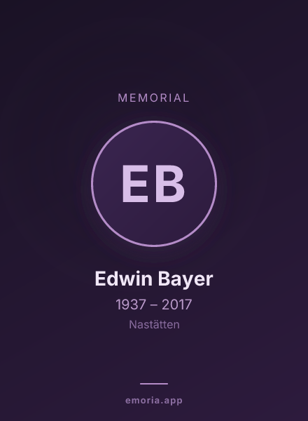 Memorial portrait of Edwin Bayer