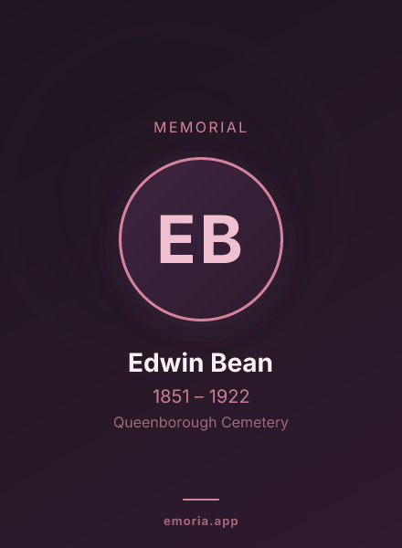 Memorial portrait of Edwin Bean