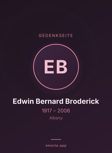 Gedenkportrait von Edwin Bernard Broderick