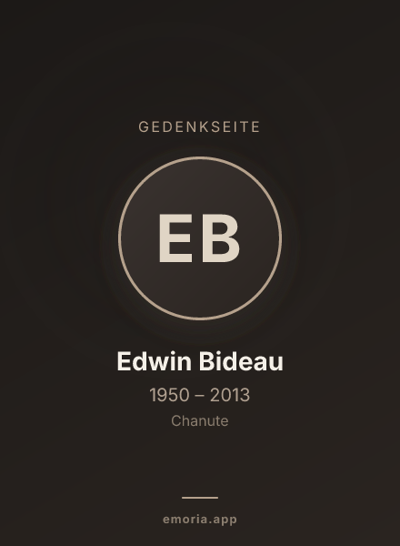 Gedenkportrait von Edwin Bideau