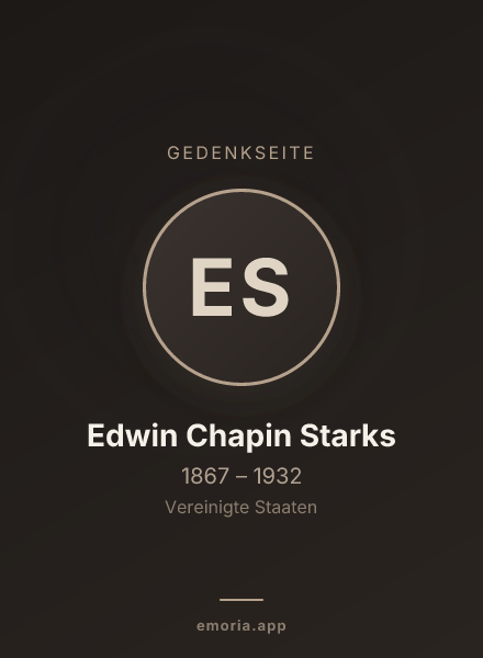 Gedenkportrait von Edwin Chapin Starks
