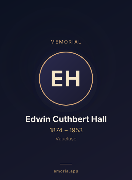 Memorial portrait of Edwin Cuthbert Hall