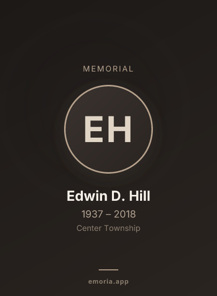 Memorial portrait of Edwin D. Hill