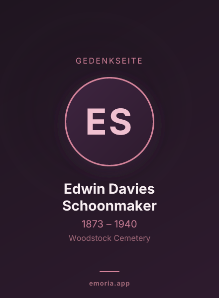 Gedenkportrait von Edwin Davies Schoonmaker