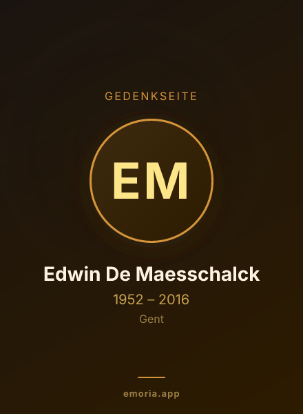 Gedenkportrait von Edwin De Maesschalck