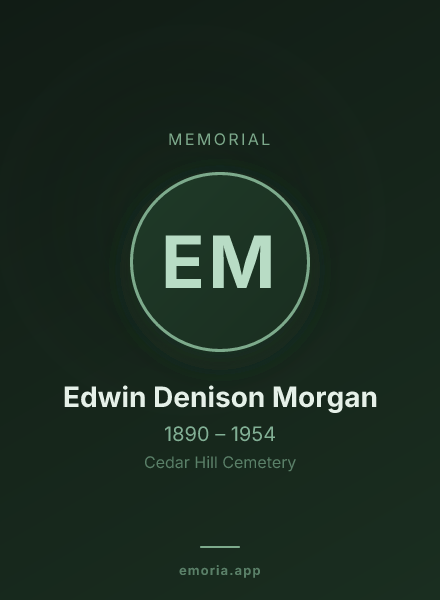 Memorial portrait of Edwin Denison Morgan