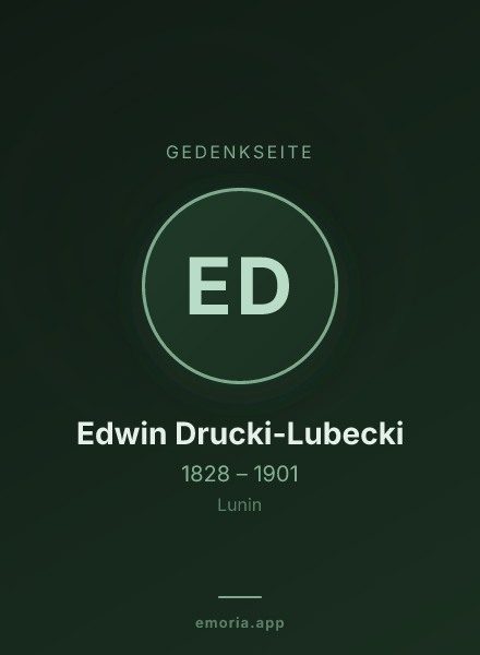 Gedenkportrait von Edwin Drucki-Lubecki
