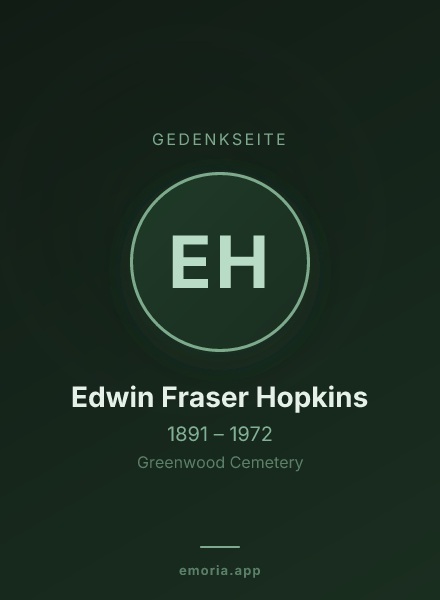 Gedenkportrait von Edwin Fraser Hopkins