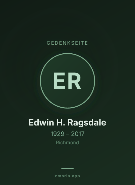Gedenkportrait von Edwin H. Ragsdale