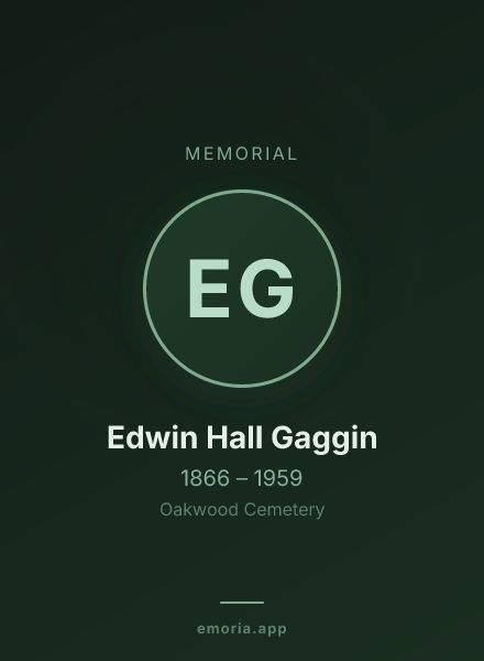 Memorial portrait of Edwin Hall Gaggin