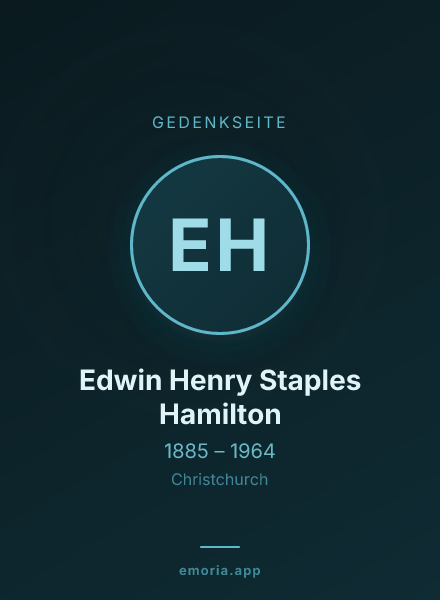 Gedenkportrait von Edwin Henry Staples Hamilton