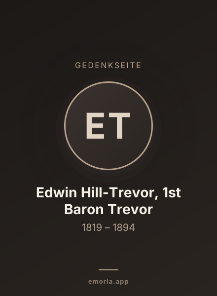 Gedenkportrait von Edwin Hill-Trevor, 1st Baron Trevor