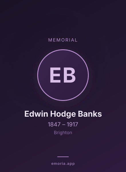 Memorial portrait of Edwin Hodge Banks