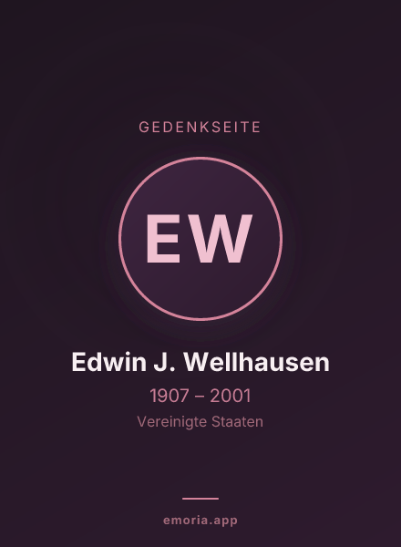 Gedenkportrait von Edwin J. Wellhausen