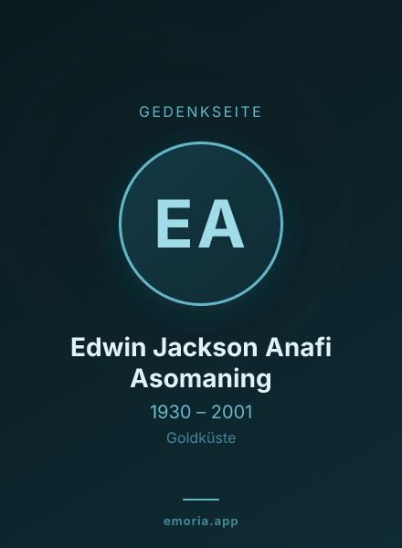 Gedenkportrait von Edwin Jackson Anafi Asomaning