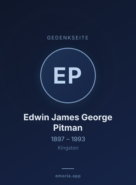 Gedenkportrait von Edwin James George Pitman