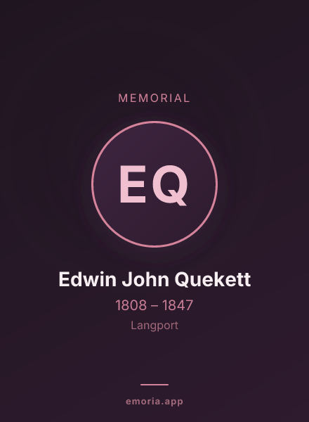 Memorial portrait of Edwin John Quekett