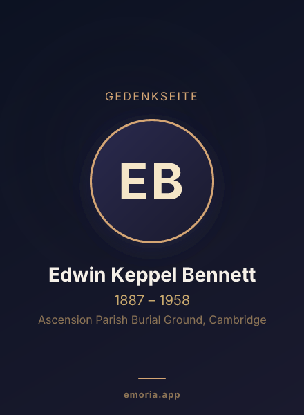 Gedenkportrait von Edwin Keppel Bennett