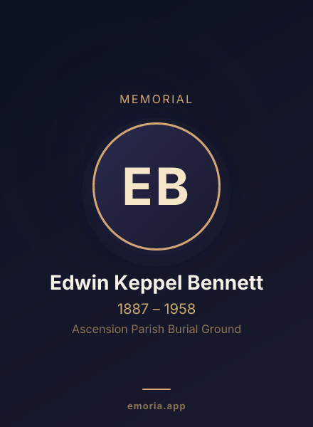Memorial portrait of Edwin Keppel Bennett