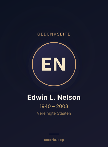 Gedenkportrait von Edwin L. Nelson