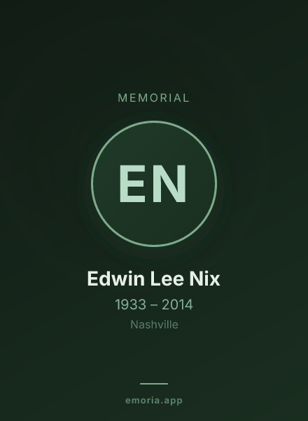 Memorial portrait of Edwin Lee Nix