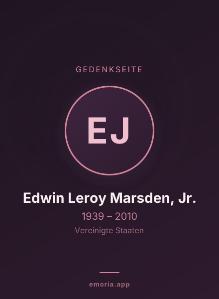 Gedenkportrait von Edwin Leroy Marsden, Jr.