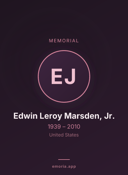 Memorial portrait of Edwin Leroy Marsden, Jr.