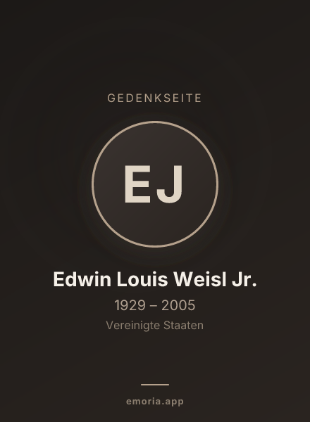 Gedenkportrait von Edwin Louis Weisl Jr.
