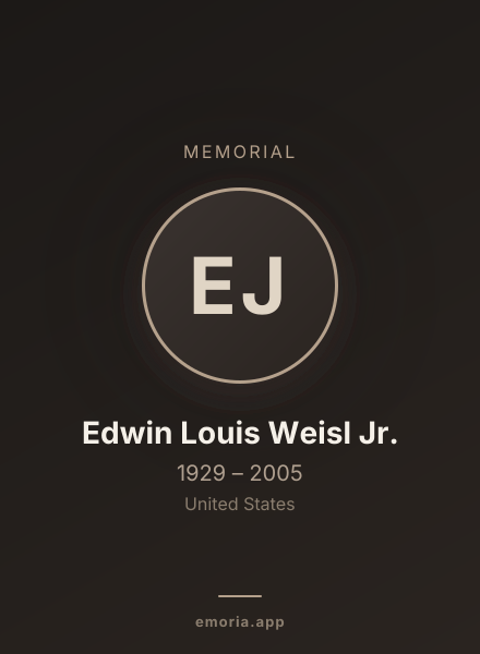 Memorial portrait of Edwin Louis Weisl Jr.