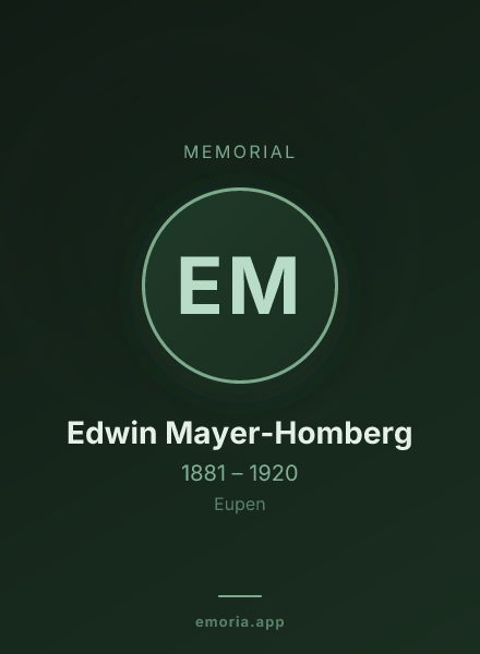 Memorial portrait of Edwin Mayer-Homberg