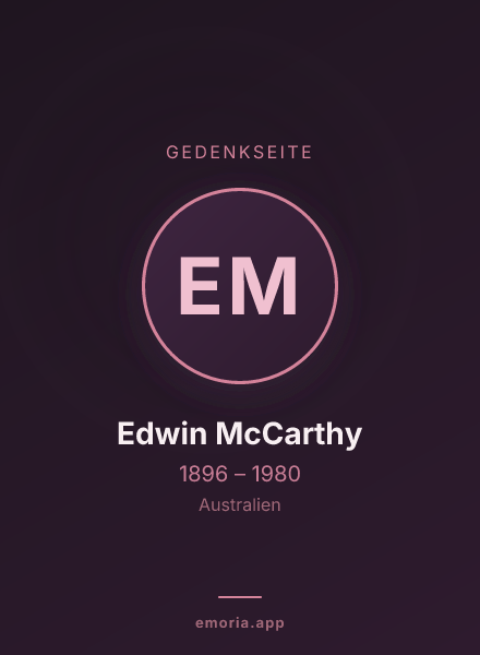 Gedenkportrait von Edwin McCarthy