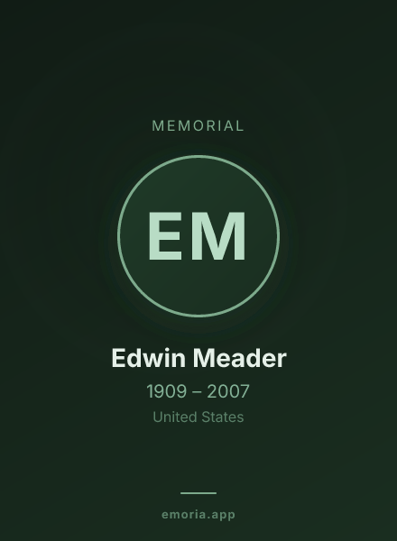 Memorial portrait of Edwin Meader