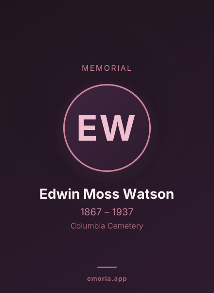 Memorial portrait of Edwin Moss Watson