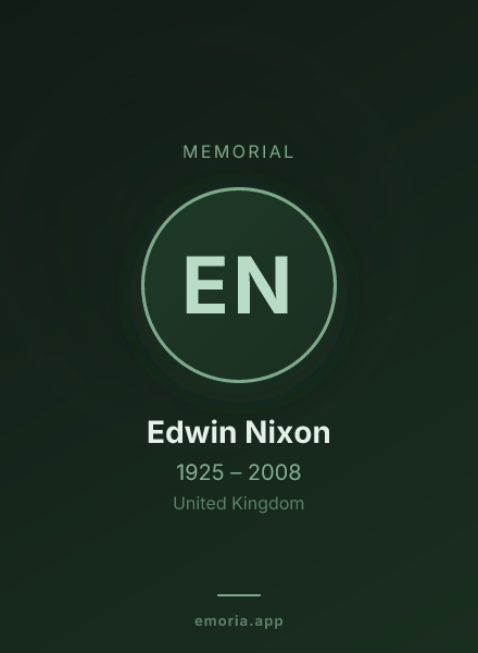 Memorial portrait of Edwin Nixon