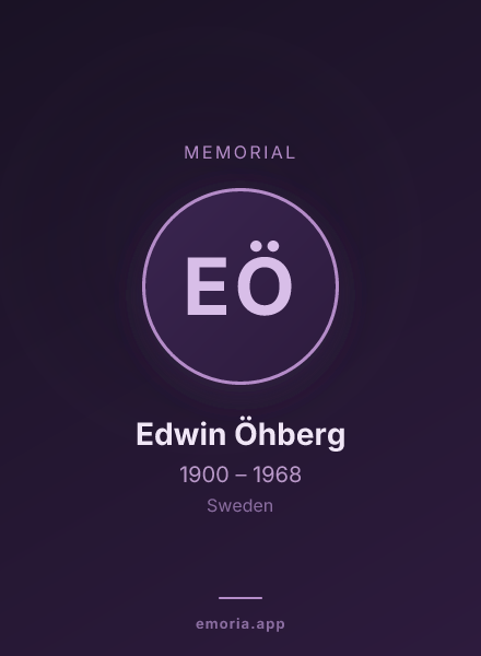 Memorial portrait of Edwin Öhberg