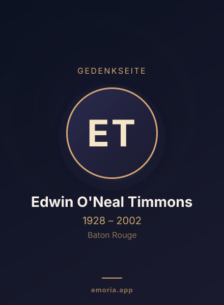 Gedenkportrait von Edwin O'Neal Timmons