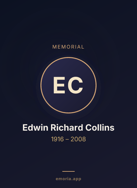Memorial portrait of Edwin Richard Collins