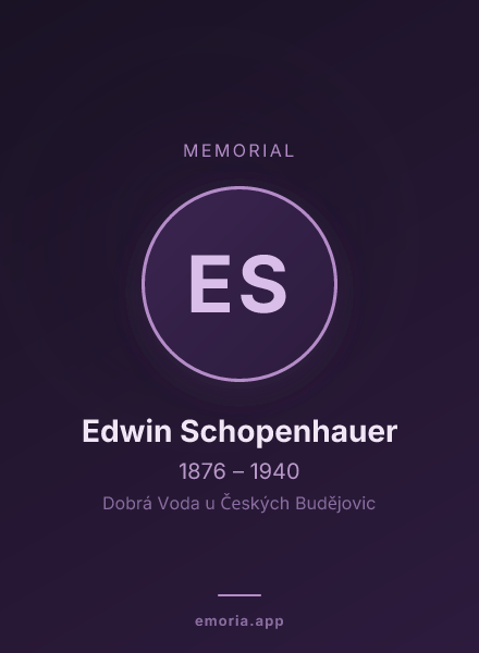 Memorial portrait of Edwin Schopenhauer