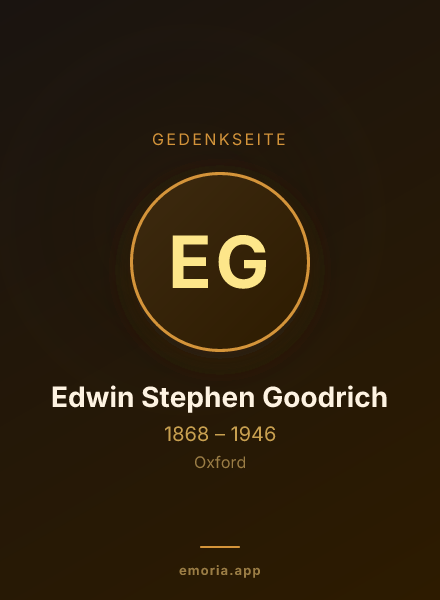 Gedenkportrait von Edwin Stephen Goodrich
