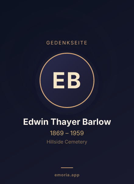 Gedenkportrait von Edwin Thayer Barlow
